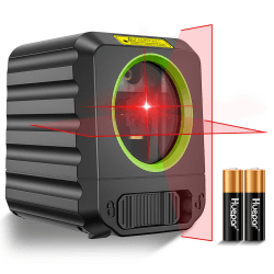 Kreuzlinienlaser, Huepar B011G Rotlicht Lasernivellier, Selbstnivellierender Linienlaser mit Rotlicht Laser-Vertikale und Horizontale Linie, Laser-Tool für Bildaufhängen und DIY-Anwendung B011R (H110° / V110°)