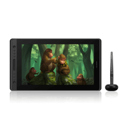 HUION Kamvas Pro 16 15,6-Zoll-IPS-Display Grafiktabletts mit voll laminiertem, blendfreiem Glasbildschirm, 6 anpassbaren Direktaufruftasten, 1 Touch-Leiste-Ideal für Home-Office & E-Learning Kamvas Pro 16（15,6 Pouces）