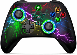 HASACOOL Switch Controller, Switch Pro Controller mit 2 Back Button Macro Programmierbar/Blinkende Lichter, 1000mAh Controller Switch für Switch/Lite/OLED, Kompatibel mit Android/IOS/PC Farbe