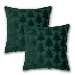 Tokusyou Weihnachten Kissenbezug 2 Stück Plüsch Weihnachtskissenbezug Winter Kissenbezüge Dekorative Flauschig Sofakissen Kissenhülle Zierkissenbezüge Deko für Wohnzimmer Schlafzimmer Grün, 45x45cm Grün 45 x 45 cm, 2 Stück