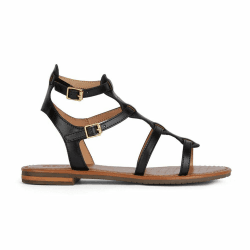 Geox Mädchen D Sozy S B Flat Sandal 40 EU Schwarz