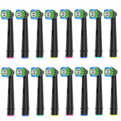16 Stück Aufsteckbürsten Kompatibel mit Braun Oral B Elektrische Zahnbürsten, Professional Precision Clean Ersatzbürstenköpfe. Schwarz 1 stück (16er Pack)