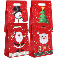 20 Stücke Weihnachtstaschen, Weihnachten Geschenktaschen, Geschenktüten Weihnachten, Weihnachten Papiertüte, Geschenktasche für Weihnachten, für Süßigkeiten, Schokolade, Weihnachtstag (Rot)