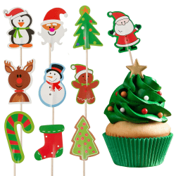 THE TWIDDLERS 100 Weihnachten Cupcake Toppers für Partys, 7cm - 9 Designs