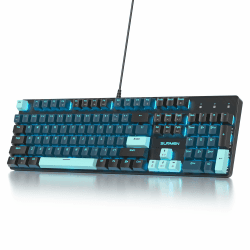 SOLIDEE Verkabelte mechanische Gaming-Tastatur in voller Größe,104 Tasten kabelgebundene Tastatur USB,RGB Hintergrundbeleuchtung&Nummernblock,NKRO mechanische Tastatur für Windows Laptop(104 Monstor) 104 Monstor/Red Switch