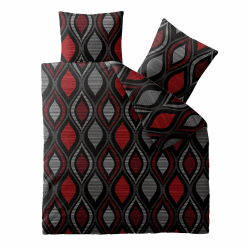aqua-textil Concept Bettwäsche 200 x 200 cm 3teilig Mikrofaser Bettbezug Kaya rot grau schwarz 200 x 200 cm Kaya Ornamente Rot Grau Schwarz