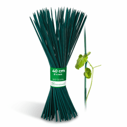 Novatool 100x Splittstäbe 40 cm x 4 mm I Grün I Pflanzenstab Bambus Rankhilfe Holz Tokinstäbe Tonkinstab Pflanzenstütze orchideenstab Rankgitter Holz 100 40 cm x 4,00 mm Grün