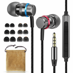 HIFI WALKER A1, in Ear Kopfhörer Kabel mit Mikrofon und Lautstärkeregler HiFi Stereo Geräuschisolierung Bequeme Satte Bässe Earphones mit 3,5 mm Stecker für iPhone iPad MP3 Players