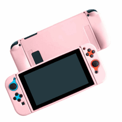 Coholl Silikon schutzhülle für Nintendo Switch, Griffabdeckung mit Stoßdämpfung und kratzfestem Design, trennbare Schutzhülle(Rosa) Switch Rosa