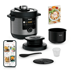 Tefal CY7788 Turbo Cuisine & Fry Multikocher | Schnellkochtopf & Heißluftfritteuse | 14 automatische Kochprogramme | Extra Crisp Deckel | vielseitig | 7,6 L Kapazität | inkl. Rezeptheft & Rezepte-App Cuisine & Fry Multikocher - 7,6L