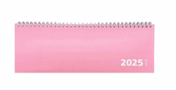 Adina Tischquerkalender 1 Woche auf 2 Seiten Kartondeckel Schreibtischkalender Tischkalender 30x10cm (pink, 2025) 2025 pink