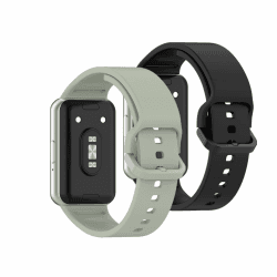 Muovrto Smartwatch Armband für Samsung Galaxy Fit 3 R390,Silikon Ersatz Armbänder Schwarz&Hellgrün