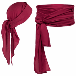 Proumhang Piraten Accessoires Set,Piraten Stirnband Taillengürtel,Piratenkapitän Mittelalterliche Große Schärpe,Wüste Prinz Schärpe,Piraten Kopftuch Bandanas Einheitsgröße Weinrot