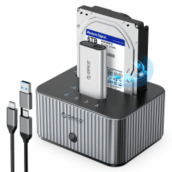 ORICO M.2 NVMe & 2,5''/3,5'' HDD Docking Station mit Offline Klonen, 10Gbps M2 SSD auf USB Adapter mit Aluminium Kühlkörper Gehäuse - Ohne Festplatte, 12V3A Netzteil, (IT28E-C)