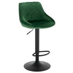 WOLTU BH219dgn-1 1er Barhocker Barstuhl, Gute gepolsterte Sitzfläche aus Samt, Höhenverstellbar, 360° Drehbar, Farbwahl, in Dunkelgrün Dunkelgrün Samt