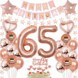 Rosegold Luftballon 65 Geburtstag Frau, 65 Jahr Geburtstag Frau, Ballon 65. Geburtstag Rosegold, Geburtstagsdeko 65 Jahr Rosegold, Frauen Deko 65. Geburtstag, Roségold 65. Party Ballons