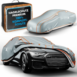 WALSER Hagelschutz Abdeckplane Auto, Auto Hagelschutzplane Perma Protect Complete, Abdeckplane Auto, Autogarage Abdeckung Size 4 Grau Größe 4: PKW 475 - max. 524 cm Länge