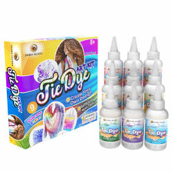 Desire Deluxe | Batik-Kit | 9 Farben zum Färben von Stoff und Kleidung, kreative Bastelspiele Tie Dye Kit, Batikfarben Aktivitäten für Kinder und Erwachsene[Exklusiv bei Amazon]