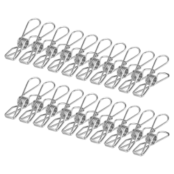 Vicloon Wäscheklammern Edelstahl,100 Stück Edelstahl Wäscheleine Klammern für Handtuch, Kleidung, Socken-Silber 100pcs-6cm