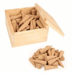 Incense Cones， Exquisite Cone Incense Scents Gift Set - 50 Cones in Handcrafted Box. Natural Scent Cone，for Meditation, Yoga, Purification, and Aromatherapy. (Midnight Cypress)