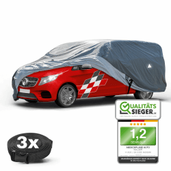 Walser Premium Abdeckplane Auto All Weather Plus, Abdeckplane wasserdicht, Bus Abdeckplane, Transporter Abdeckplane XL, kompatibel mit VW T4/T5/T6, Ford Tourneo, Opel Vivaro, Mercedes Vito/Viano XL Bus