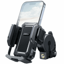 JOYROOM 2024 Handyhalterung Fahrrad 【Ultra-Stable】【Camera Friendly】 Handyhalter Motorrad Handy Halterung Lenker für iPhone 16 15 14 13 12 Pro Max Plus, Samsung S24 S23, Smartphone 4.7''-7'' Schwarz