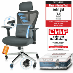 CLOUVOU CleverSeat Bürostuhl Ergonomisch [TESTSIEGER] Schreibtischstuhl 100% individuell einstellbar | Büro Stuhl & Gaming Stuhl | Computerstuhl Home Office Chair Ergonomic | Drehstuhl 150 kg Cleverseat (Anthrazit)