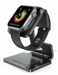 Lamicall Ladestation für Apple Watch, Charging Dock Station - Halterung Ständer für Apple Watch Series 10, 9, 8, SE, Ultra 2, iWatch Series 7/6/5/4/3/2/1, 44mm / 42mm / 40mm / 38mm - Schwarz -Schwarz