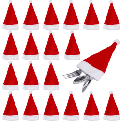 THE TWIDDLERS 20 Besteckhalter im Weihnachtsmützen-Look, Mini Nikolausmützen-Bestecktaschen - Weihnachtliche Tischdeko für Partys
