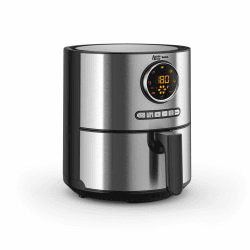 Jamie Oliver by Tefal Ultra Fry Heißluftfritteuse, 1630 W, XL-Kapazität (4,2 L), Temperatureinstellung von 80 °C bis 200 °C, Touchdisplay, 8 Auto-Programme, Edelstahl, EY11JD10