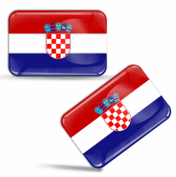 Biomar Labs® 2 x Aufkleber 3D Gel Silikon Stickers Croatia Kroatien Kroatische Flagge Fahne Flag Auto Motorrad Fahrrad Fenster Tür PC Handy Tablet Laptop F 43