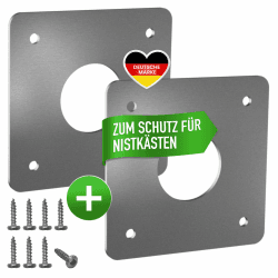 Gardemics Spechtschutz für Nistkasten & Vogelhaus - Extra sicherer Fluglochschutz für Nistkästen inkl. Schrauben - Mit Gratis eBook (28+32 mm Set) Standard 28+32 mm Set