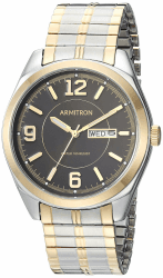 Armitron Men's Day/Date Easy to Read Metal Expansion Bracelet Watch, 20/4591 Two Tone/Black