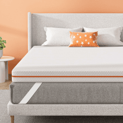 BedStory 10cm Höhe Topper 140x200cm H3/H4 aus Kupferionen Schaumkern, Geeignet für Allergiker, Waschbarer Bezug, Öko-TEX® Zertifiziert Matratzentopper für Boxspringbett Wohnmobil und Schlafsofa 140 x 200 cm