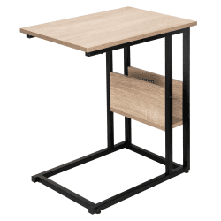 WOLTU Beistelltisch Kaffeetisch Couchtisch Sofatisch Nachttisch Betttisch Laptoptisch, Gestell aus Metall, Tischplatte aus Spanplatte, 55x36x59,5cm(BxTxH), Hell Eiche TS79hei Helle Eiche