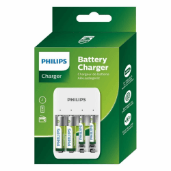 Philips Batterieladegerät - USB-Anschlüsse - Inkl. AA-Batterien und AAA-Batterien - Akku Ladegerät Universal BATTERY CHARGER