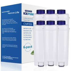 GOLDEN ICEPURE Wasserfilter Kaffeevollautomat Kompatibel mit De'Longhi DLSC002, SER3017 & 5513292811, ECAM, ESAM, ETAM, BCO, EC-Serie,6 stück 6 Stück (1er Pack)