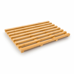 Relaxdays Holzvorleger aus Bambus (TBH 36,5 x 56,5 x 3) Badvorleger Holzrost Duschvorleger Badematte, Natur