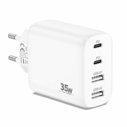 MatauMahi USB C Ladegerät mit 4 Ports (2C2A) - Weiß, 35W Schnellladegerät/Adapter mit PD3.0/QC3+/PPS, USB C Netzteil/Stecker, Kompatibel mit iPhone 15 16, Samsung Galaxy S24 23, Google Pixel 9 8