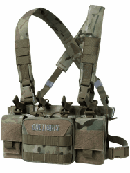 OneTigris Chest Rig, Taktische Weste Verstellbare Molle Taktische Airsoft Weste wasserdichte für CS Spiele, Militärfans und Airsoft-Jagdspiele Camo