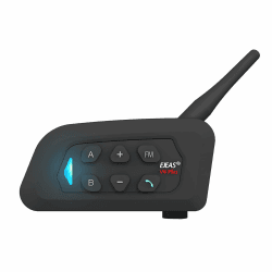 EJEAS V4 Plus Motorrad Bluetooth Interphone, Motorrad Helm Bluetooth Headset, 1500m Ultra Lange Gegensprechanlage, die für 4 Personen verwendet Werden kann, um online zur gleichen Zeit zu sprechen V4P-1pc