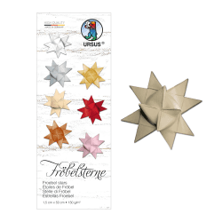 Ursus 3210076 - Papierstreifen für Fröbelsterne, taupe, aus Tonzeichenpapier 130 g/qm, ca. 1,5 x 50 cm, 80 Streifen für ca. 20 Sterne, Bastelklassiker zur Weihnachtszeit
