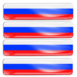 Biomar Labs® 4 x Aufkleber 3D Gel Silikon Stickers Russia Russland Russisch Flag Flagge Fahne Autoaufkleber F 19