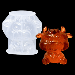 DeryArcle Harz Formen Kuh, Silikonform Epoxidharz Ornamente Tiere Kristall Gießform Eiswürfel Ochse 3D Resin Cow Mold für DIY Handgemachte Handwerk Schlüsselanhänger Anhänger Heim Dekoration Epoxidharz Formen Tiere