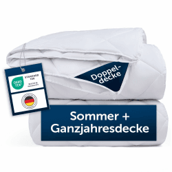 Blumtal 4 Jahreszeiten Bettdecke 200x220 cm - Oeko-TEX zertifizierte Steppdecke 200x220 cm - zusammenknöpfbare Vier-Jahreszeiten-Bettdecke - Sommerdecke + Winterdecke - kombinierte Ganzjahresdecke 200x220cm 4 Jahreszeiten 1
