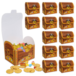 Piraten Schatzkiste,12Pcs Piratenparty Box,Schatztruhe Kinder Piraten Geschenkbox Schatzkiste,Kindergeburtstagsfeier Requisiten Schatztruhe Piraten Partyzubehör,für Halloween Deko Kinder Mitgebsel Box
