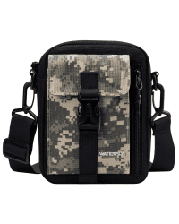 WATERFLY Umhängetasche Schultertasche Messenger Bag: Herrentasche Zum Umhängen Klein Herren Handy Sling Tasche Männer Shoulder Crossbag Brusttasche Damen Crossbody Handytasche Tarnung Schwarz