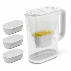 Kärcher Filterkanne WFP 12 + 3 Filter, Behälterinhalt: 2,4 Liter, BPA frei, 3-in-1 Active Soft Bag Filter, Filterkapazität: 100 Liter, Manuelle Filterwechselanzeige, Weiss