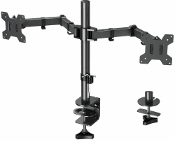 ELIVED Monitor Halterung 2 Monitore für 13-32 Zoll LED/LCD Bildschirm von VESA 75/100, Dual Monitor Halterung Neigbar 160° Schwenkbar 180°, Höhenverstellbar Monitor Arm Schreibtisch, 8 kg pro Arm