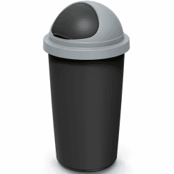 Monzana® Mülleimer Küche 50L mit Schiebedeckel 100% Recycelter Kunststoff Abfalleimer Büro Papierkorb Biomüll Gelber Sack Silber Grau Schwarz Grau